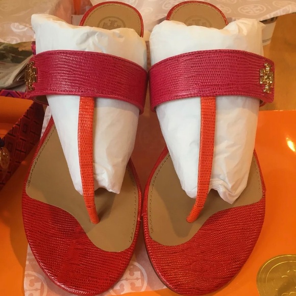 New Authentic TORY BURCH Kira Leather Thong Sandal - Picture 4 of 4
